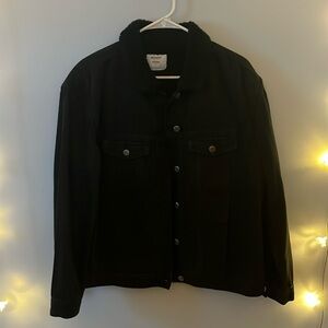 Old Navy Fleece Lined Black Jean Jacket